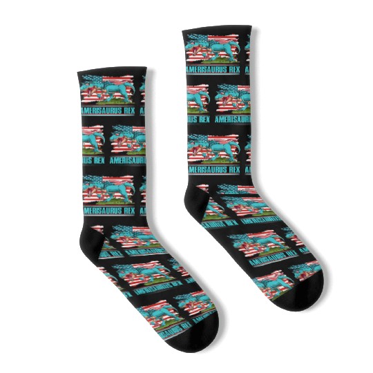 Amerisaurus Rex Independence Day USA Party Socks