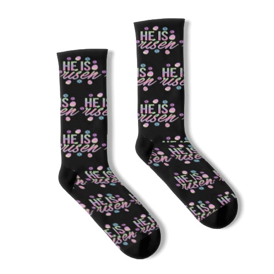 He Is Risen Easter Christian Message Easter Eggs Socks