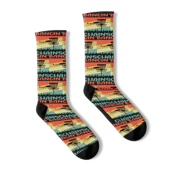 bangin chains disc golf nostalgia Socks