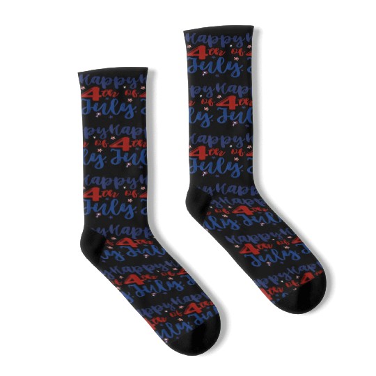 Fireworks Happy 4th Of July US Flag American 4th Socks
