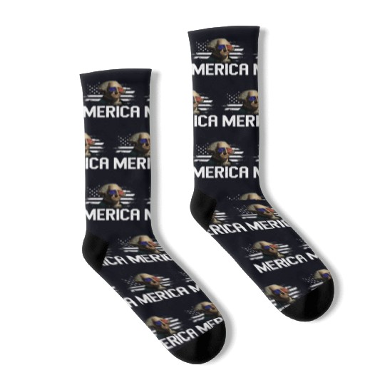 Merica George Washington Independence Day Socks