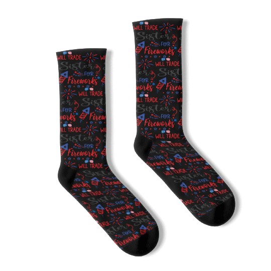 Trade Sister For Fireworks Funny Boys 4th Of July Socks