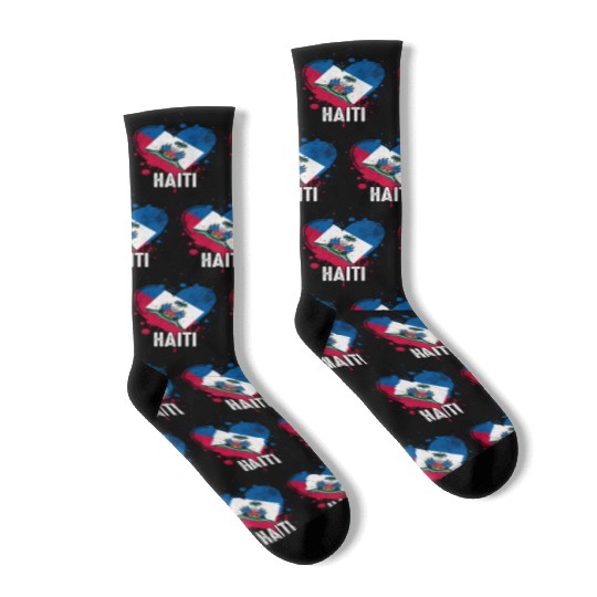 Haitian Vacation Haiti Flag Socks