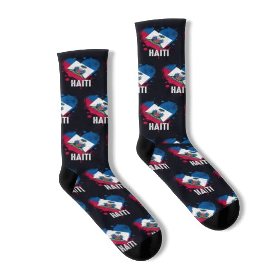 Haitian Vacation Haiti Flag Socks