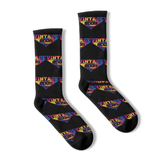 Vintage 2009 Tie Dye Splash Color Triangle Socks