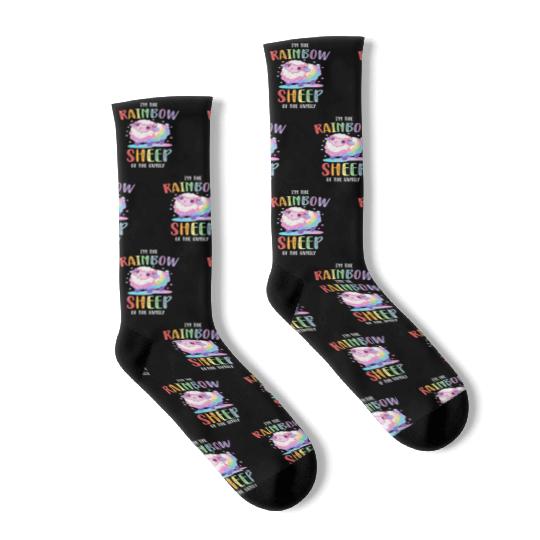 Rainbow Sheep LGBTQ Transgender Pride Community Socks