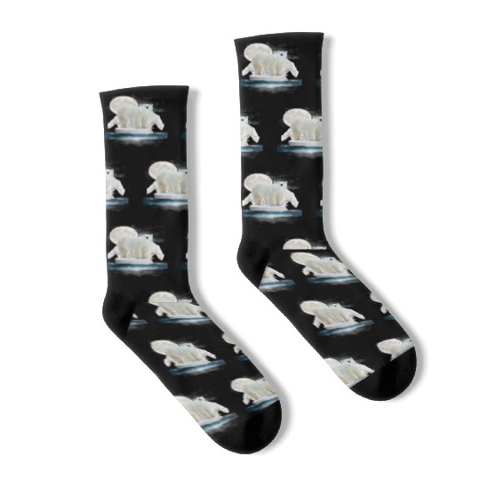 Polar Bear Lover design, Wildlife Zoo Animal Lover Socks