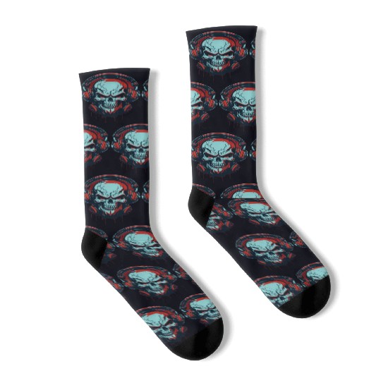 angry skull Socks