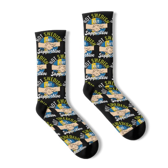 Not Swedish But Supportive Country Traveler Socks