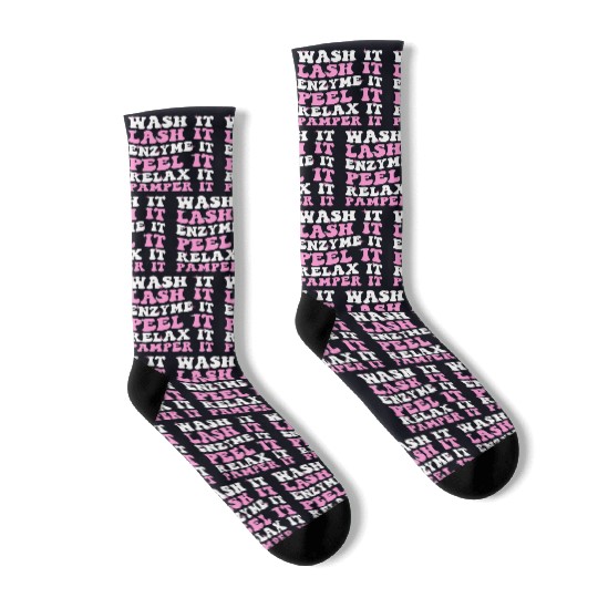 Cute Licensed Esthetician Skincare Socks