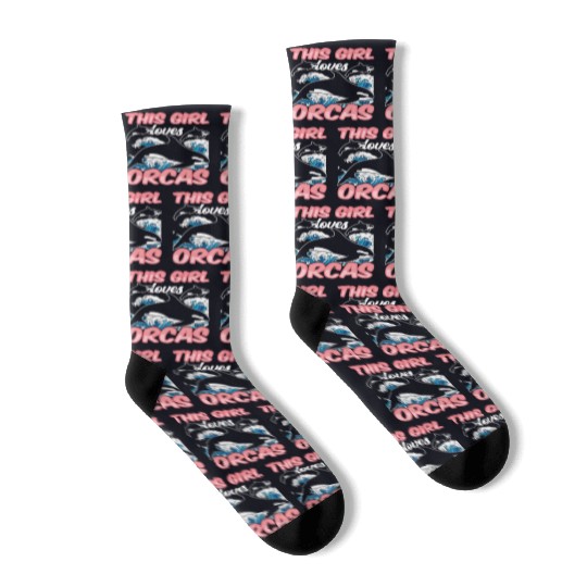 This Girl Loves Orcas Sea Orca Whale Protect Socks