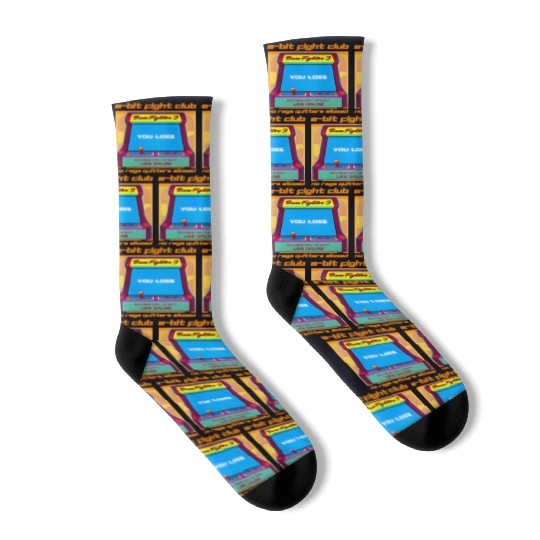 Funny Retro Gaming 80s Arcade 8-Bit Gamer Humor Socks