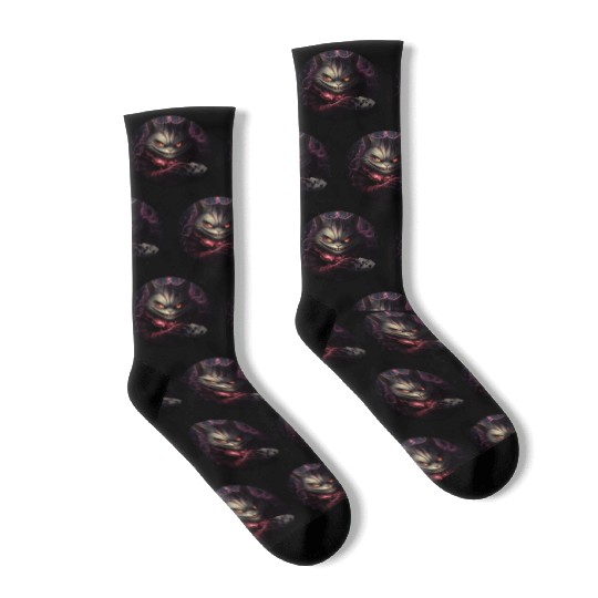 Cheshire Cat Playing Cards Socks