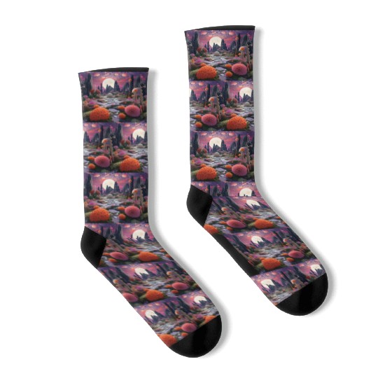 Visually Pleasing Moonlight Coral [Surreal Aesthet Socks