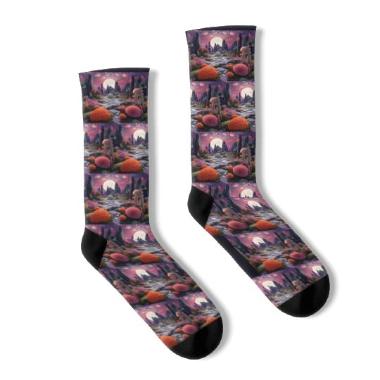 Visually Pleasing Moonlight Coral [Surreal Aesthet Socks