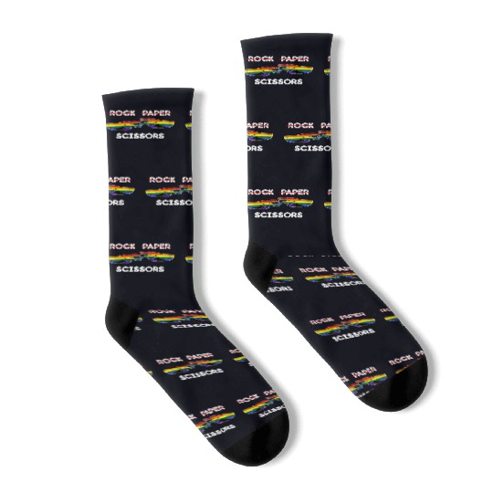 Rock Paper Scissors Funny Lesbian Pride LGBT Cool Socks