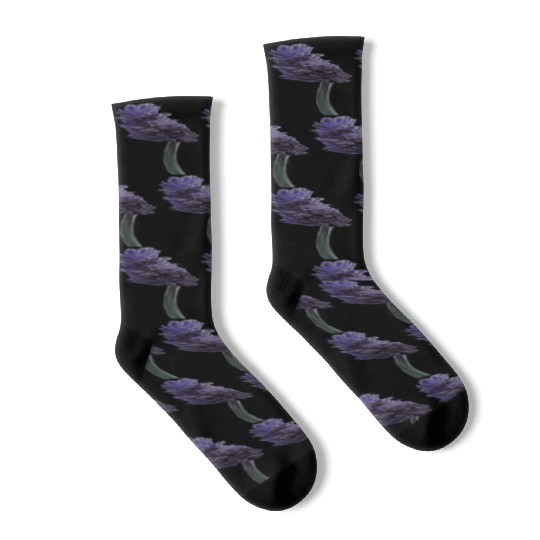 Lavender Flower Illustration Socks