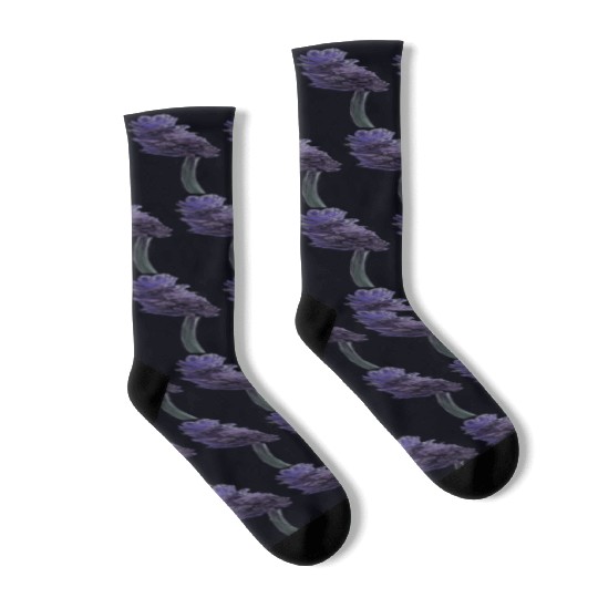 Lavender Flower Illustration Socks