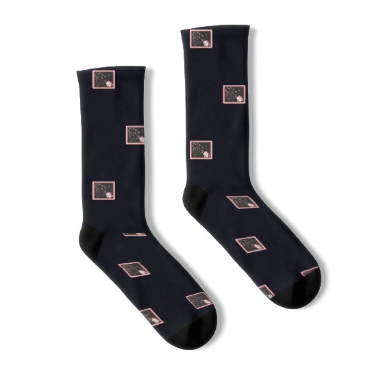 Cherry Blossom Socks, Kawaii Cat Cherry Blossom