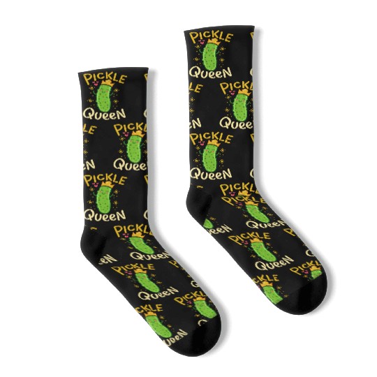 Pickle Queen Vegan Funny Cucumber Vegetable Socks