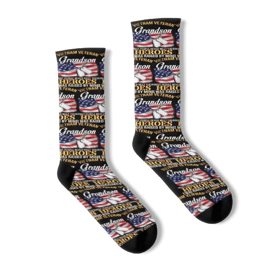 Vietnam Veteran Grandson People Never Meet Heroes Socks
