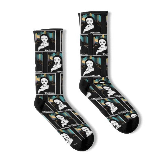 Smoking Techno Nun Religion Electro Bass Music Socks