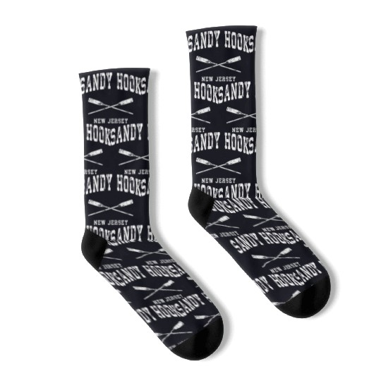 Sandy Hook New Jersey Nautical Crossed Oars Socks