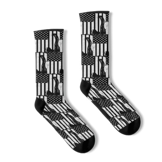 Axe Throwing Usa Flag America Patriotic Socks