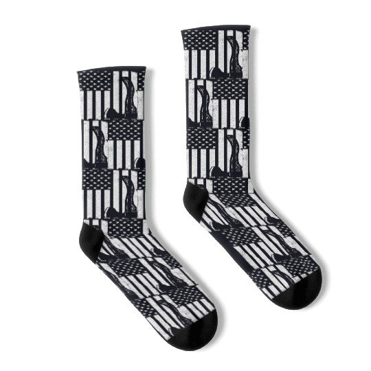 Axe Throwing Usa Flag America Patriotic Socks