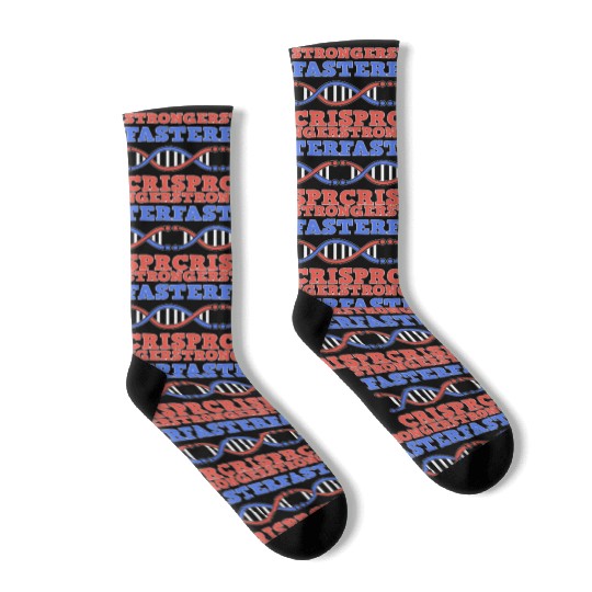 Stronger Faster Crispr Graffiti Biology Teacher Socks