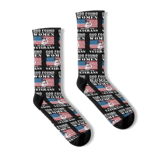 US Army Female Veteran Women Veteran American Flag Socks