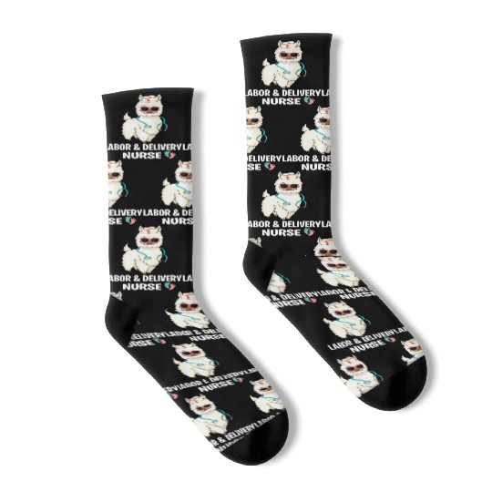 Labor And Delivery Nurse Llama Ld Nurse Week Rn Socks
