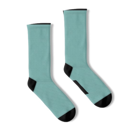 Teal White Minimal Pattern Socks