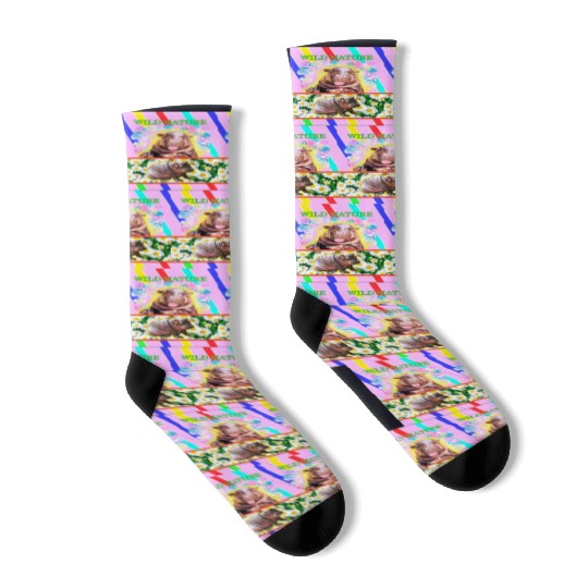 WILD NATURE. HIPPO design collection.poster Socks