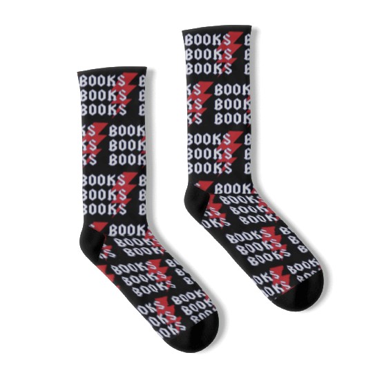 Reading Teacher Cool Books Thunderbolt Men Women Socks