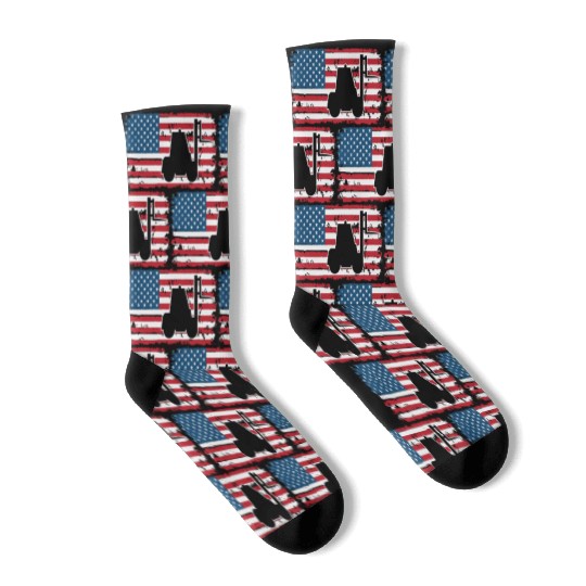 Forklift Driver Usa Flag Socks