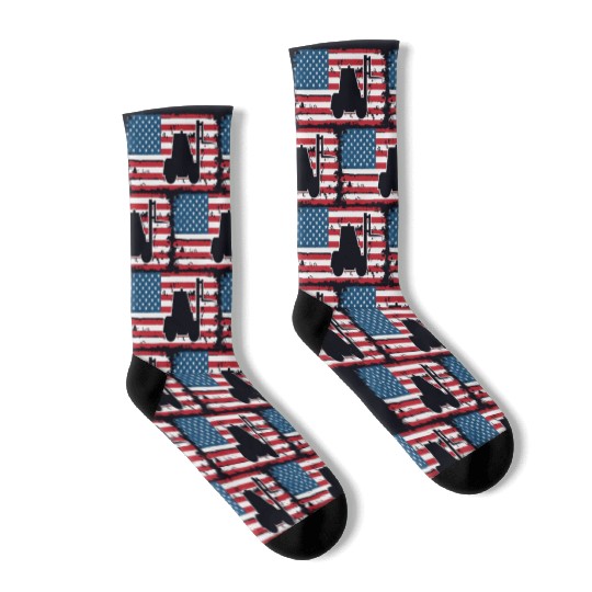 Forklift Driver Usa Flag Socks