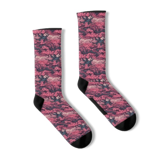 Anime Euphoria: Fantasy Cherry Blossom Dreamscape Socks