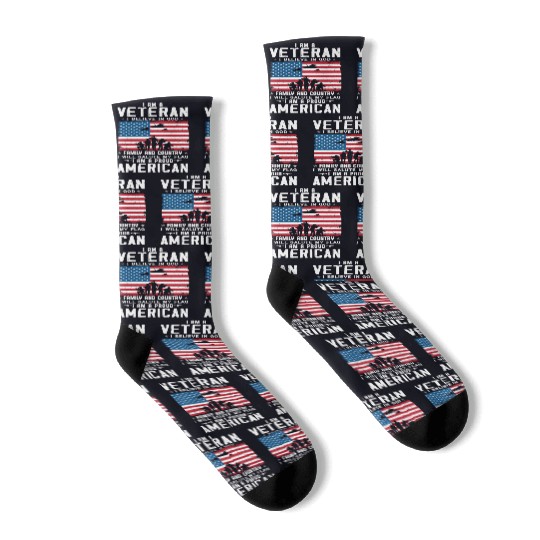 I Am A Proud American Veteran Socks