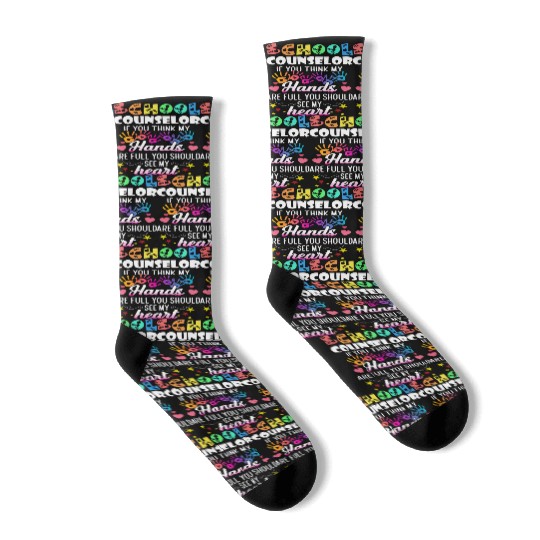 School Counselor Heart Teacher Appreciation Socks