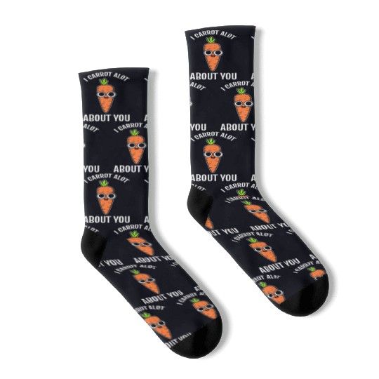 Carrot Pun Vegetable Farmer Socks