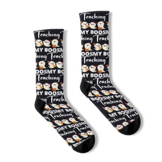 Ghosts Candy Corns Pumpkin Light Halloween Socks