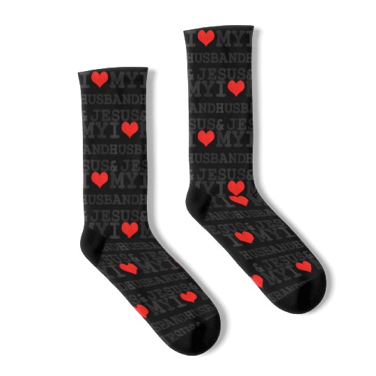 I Love My Husband & Jesus, Rotic Christian Socks