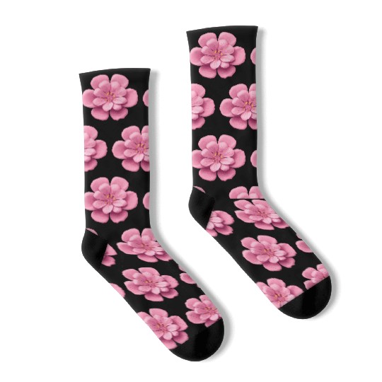 Pink Sakura flower Socks