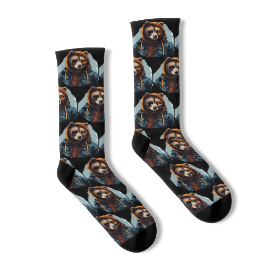 Street Style Brown Bear | Bear Lovers Socks
