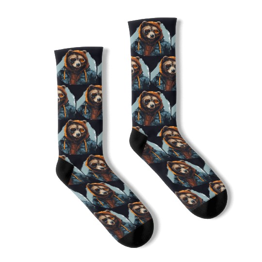 Street Style Brown Bear | Bear Lovers Socks