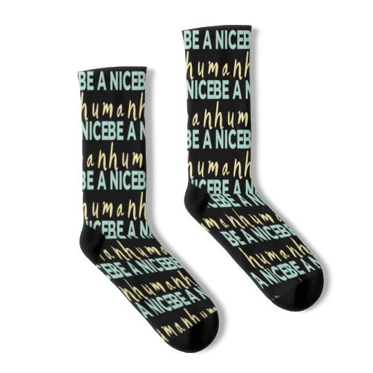 Be A Nice Human Light Colors Socks