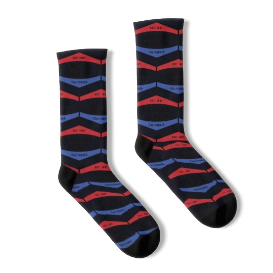 Fun Laguna Beach Ca Nautical Novelty Socks