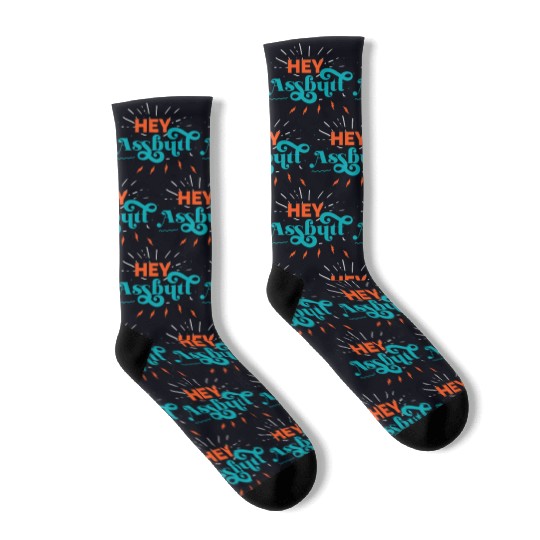 Supernatural Hey Assbutt Typography Socks