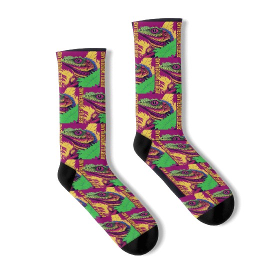 Psychedelic Reptile Wonderland Retro Designs 5 Socks